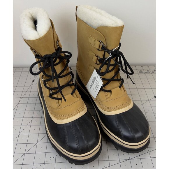 Sorel Mens Caribou Winter Snow Boots Size 8 Waterproof Leather & Rubber - Picture 2 of 11